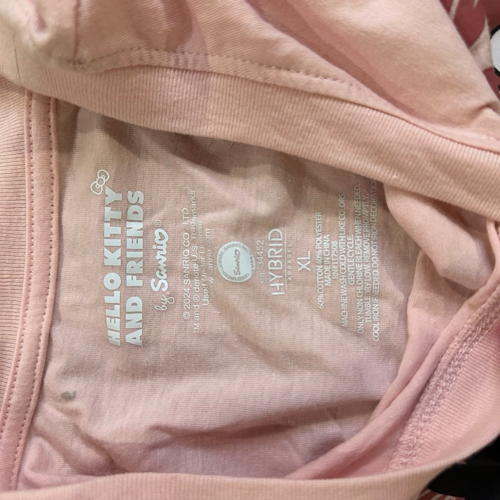 Sanrio Pink Short Sleeve Tee with Floral Accents - Picture 8 of 9